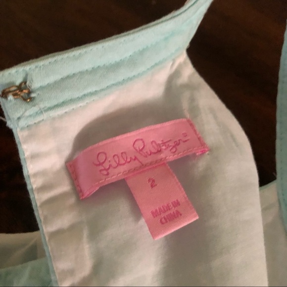 Lilly Pulitzer Pearl Whisper Blue Gold Shift Dress - Picture 10 of 10